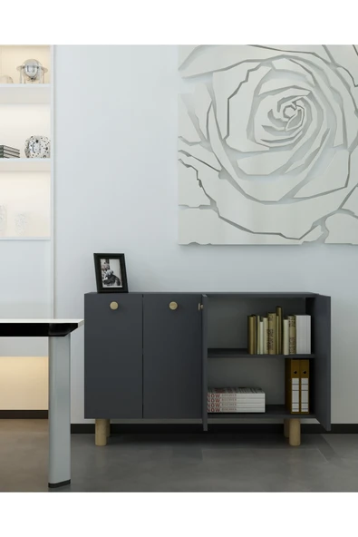 cantek dizayn İLAYCT BOHEM OFİS EVRAK DOLABI ANTRASİT-ANTRASİT-SAFİR