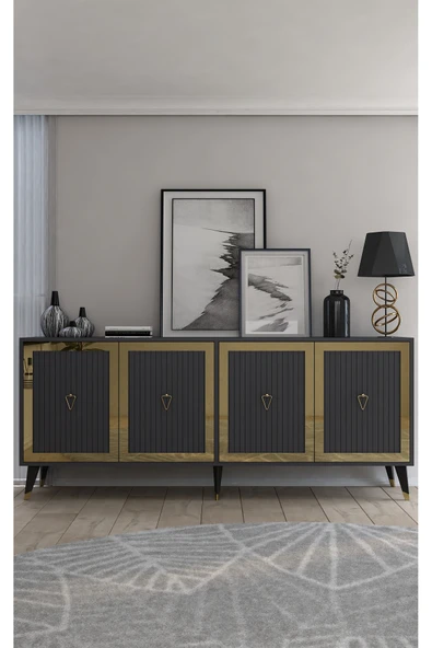 cantek dizayn Bennerct (KX180) Konsol Antrasit-antrasit-altın ürün görseli