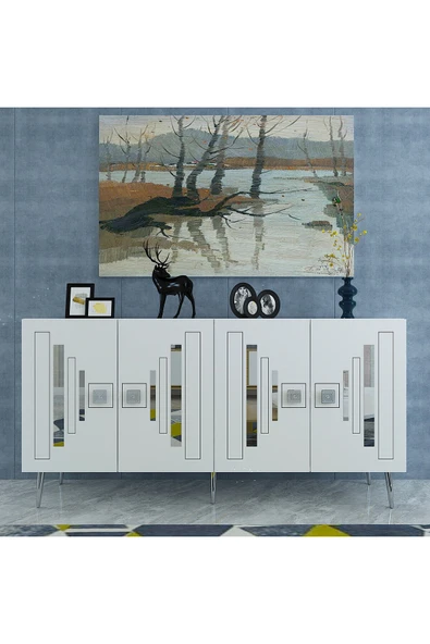 cantek dizayn SEDUNACT (KB150) KONSOL BEYAZ-GÜMÜŞ ürün görseli