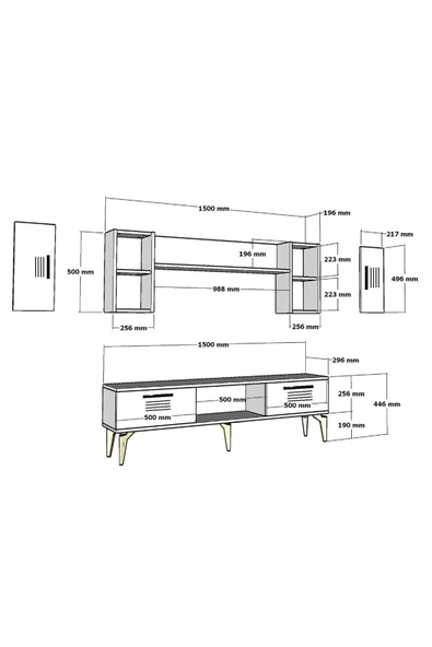 cantek dizayn ASSİMO TV ÜNİTESİ ŞÖMİNELİ TAKIM BEYAZ-BEYAZ - 7
