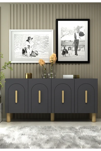 cantek dizayn YOSUNCT (KB150) BOHEM KONSOL ANTRASİT-ANTRASİT-SAFİR KULP ürün görseli