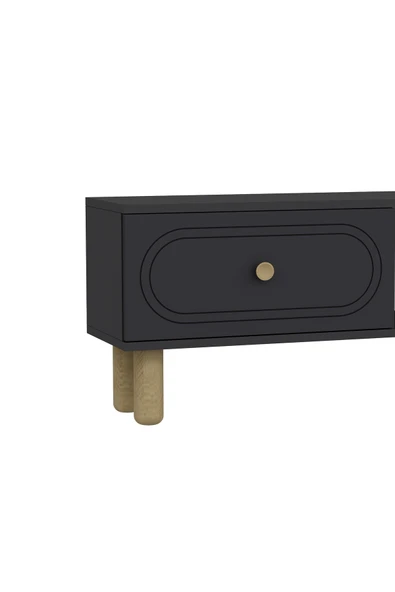 cantek dizayn POLENCT BOHEM ŞÖMİNELİ (A) TV SEHPASI ANTRASİT-ANTRASİT - Resim 5