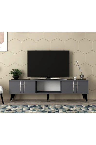 cantek dizayn ASEL TV SEHPASI (ALT MODÜL) ANTRASİT-GÜMÜŞ - Resim 2