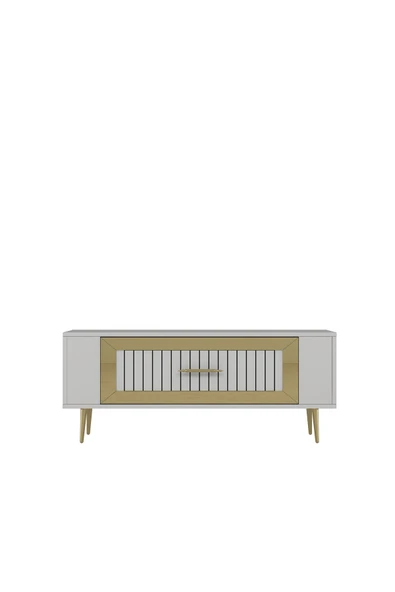 cantek dizayn RETROLP3CT TV SEHPASI BEYAZ-ALTIN - Resim 3