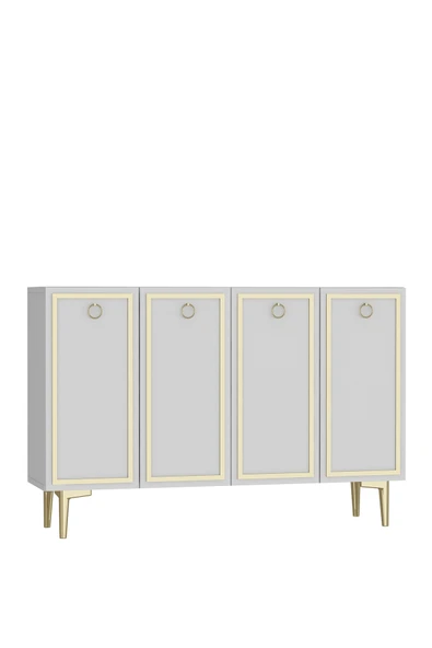 cantek dizayn WOLLYCT (KM120) KONSOL,ÇOK AMAÇLI DOLAP BEYAZ-ALTIN - 4