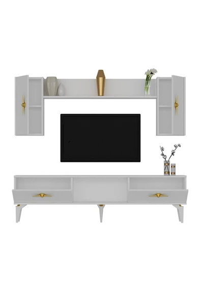 cantek dizayn ZENNİT TV ÜNİTESİ TAKIMI BEYAZ-BEYAZ - 5