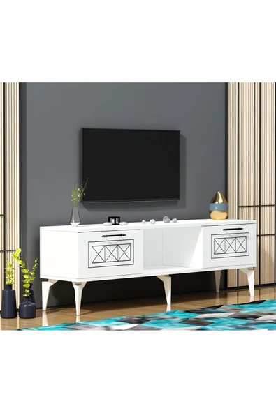 cantek dizayn SHUMENN TV SEHPASI (ALT MODÜL) BEYAZ-BEYAZ - Resim 2