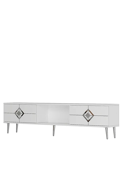 cantek dizayn Robberct Tv Sehpası Beyaz-gümüş - Resim 4