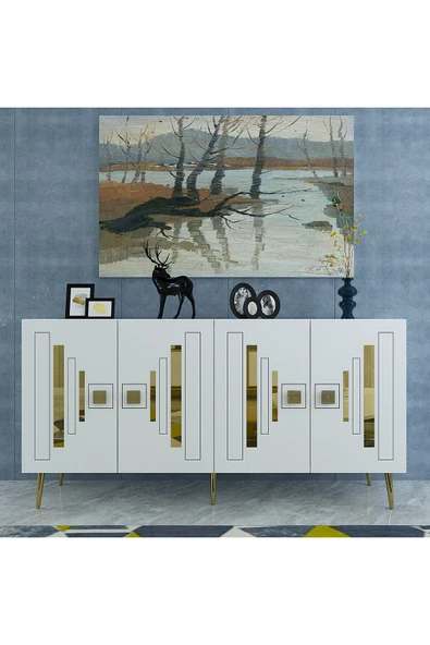 cantek dizayn SEDUNACT (KB150) KONSOL BEYAZ-ALTIN ürün görseli