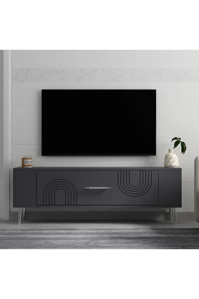 cantek dizayn RETROL2CT TV SEHPASI ANTRASİT-GÜMÜŞ ürün görseli