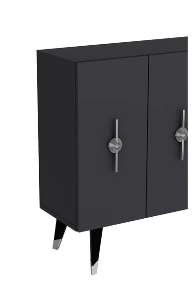 cantek dizayn Quartct (KM120) Konsol , Çok Amaçlı Dolap, Antrasit-gümüş (RAMADA KULP) - 5