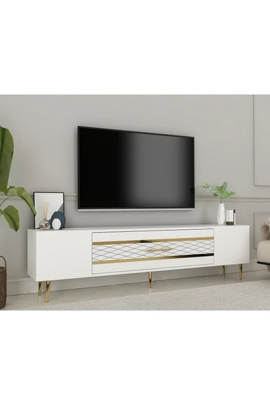 cantek DEKOLP2CT TV SEHPASI BEYAZ-ALTIN - 2