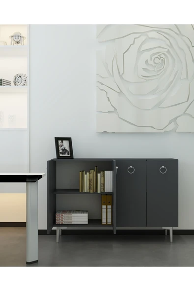 cantek dizayn EFESCT OFİS EVRAK DOLABI ANTRASİT-ANTRASİT-GÜMÜŞ