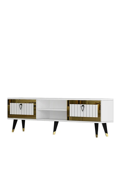 cantek dizayn Lidya Tv Stand Beyaz-altın - Resim 5