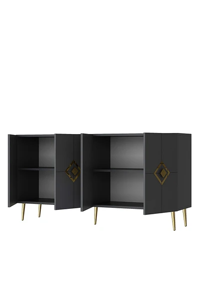 cantek dizayn ROBBERCT (KB150)  KONSOL ANTRASİT-ALTIN - Resim 5