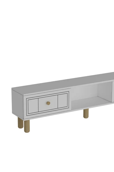 cantek dizayn DARİOCT BOHEM TV SEHPASI BEYAZ-BEYAZ - Resim 5