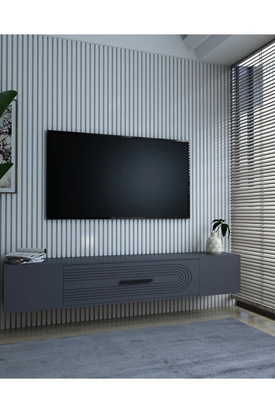 cantek dizayn KODAKL3CT DUVARA MONTAJ TV SEHPASI ANTRASİT-ANTRASİT - Resim 2