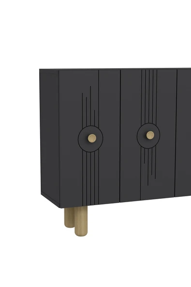 cantek dizayn WOİSECT (KM120) BOHEM KONSOL,ÇOK AMAÇLI DOLAP ANTRASİT-ANTRASİT - Resim 5