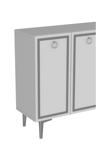 cantek dizayn WOLLYCT (KM120) KONSOL,ÇOK AMAÇLI DOLAP BEYAZ-GÜMÜŞ - 6