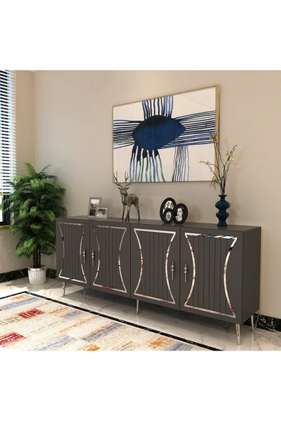 cantek dizayn TEANCT (KB150) KONSOL ANTRASİT-GÜMÜŞ - Resim 2