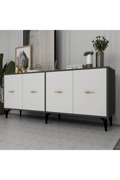 cantek dizayn Sintaa 180 Cm Konsol (KX180) Antrasit-beyaz - Resim 2