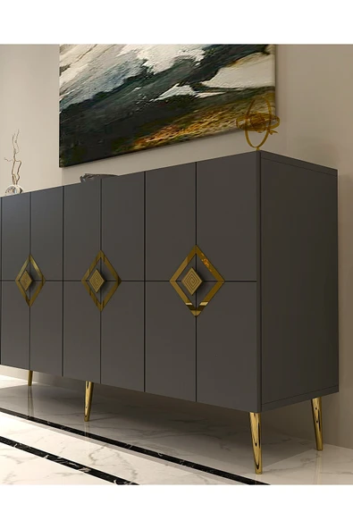 cantek dizayn ROBBERCT (KB150)  KONSOL ANTRASİT-ALTIN - Resim 3