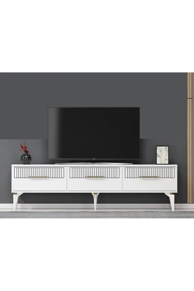 cantek dizayn Allvin 180 Cm Tv Sehpası Beyaz Beyaz ürün görseli