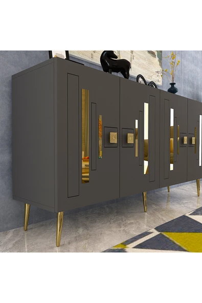 cantek dizayn SEDUNACT (KB150) KONSOL ANTRASİT-ALTIN - Resim 3