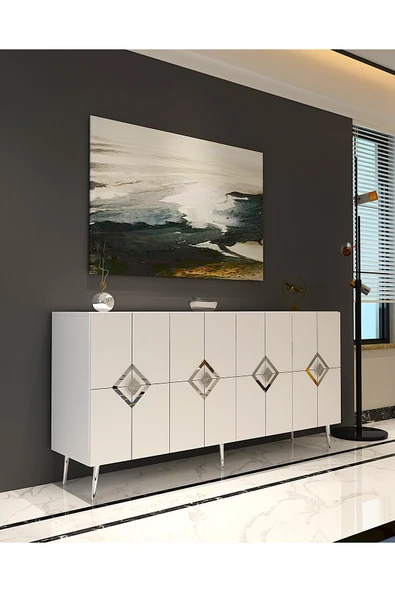 cantek dizayn ROBBERCT (KB150)  KONSOL BEYAZ-GÜMÜŞ - Resim 2