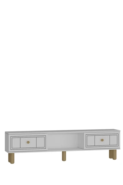 cantek dizayn DARİOCT BOHEM TV SEHPASI BEYAZ-BEYAZ - Resim 4