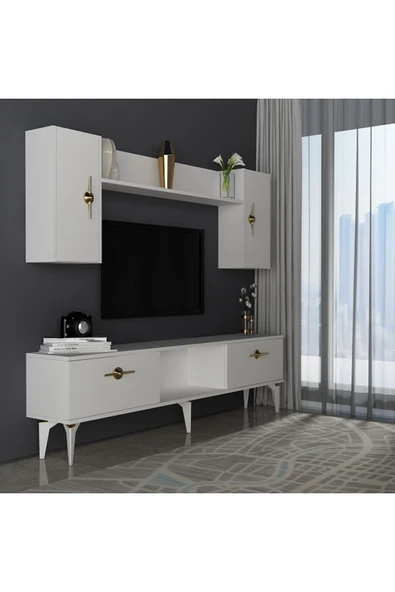 cantek dizayn ZENNİT TV ÜNİTESİ TAKIMI BEYAZ-BEYAZ - 2