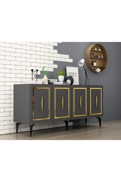 cantek dizayn VANESSA KONSOL ANTRASİT-ALTIN ürün görseli