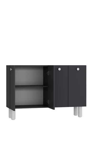 cantek dizayn İLAYCT BOHEM OFİS EVRAK DOLABI ANTRASİT-ANTRASİT-BEYAZ - 5