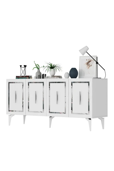 cantek dizayn VANESSA KONSOL BEYAZ-GÜMÜŞ - Resim 4