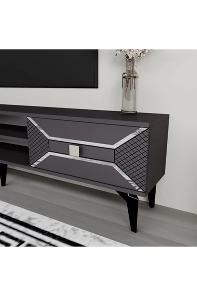 cantek dizayn YUMMEDİ TV ÜNİTESİ TAKIMI ANTRASİT-GÜMÜŞ - 3