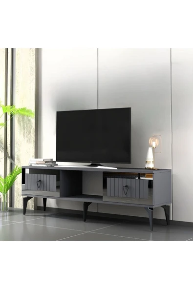 cantek dizayn LİİNDA TV SEHPASI (ALT MODÜL) ANTRASİT-GÜMÜŞ ürün görseli