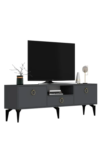 cantek dizayn DRONNE TV SEHPASI ANTRASİT-ANTRASİT - Resim 7