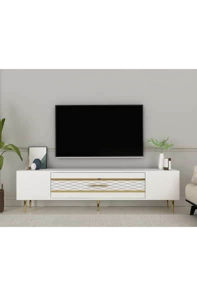 cantek DEKOLP2CT TV SEHPASI BEYAZ-ALTIN