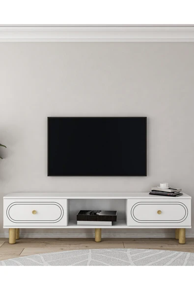 cantek dizayn POLENCT BOHEM TV SEHPASI BEYAZ-BEYAZ ürün görseli