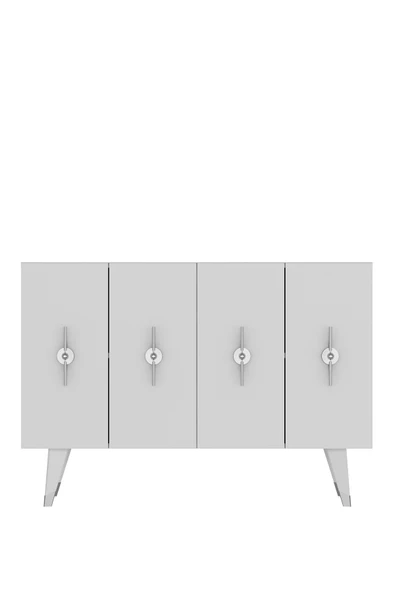 cantek dizayn Quartct (KM120) Konsol , Çok Amaçlı Dolap Beyaz-gümüş (RAMADA KULP) - 3