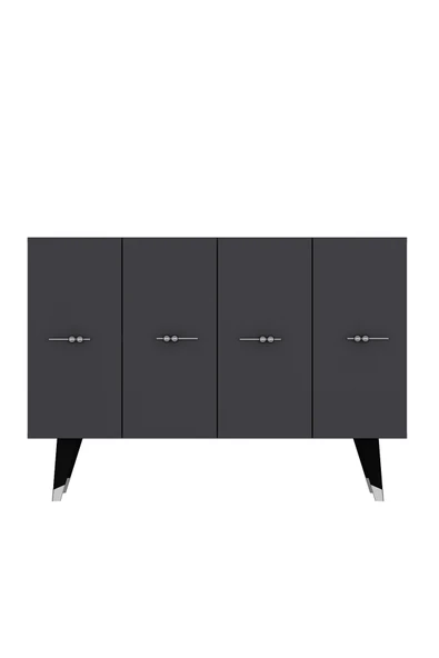 cantek dizayn Quartct (KM120) Konsol ,çok Amaçlı Dolap Antrasit-gümüş ( Salkım Kulp) - Resim 3