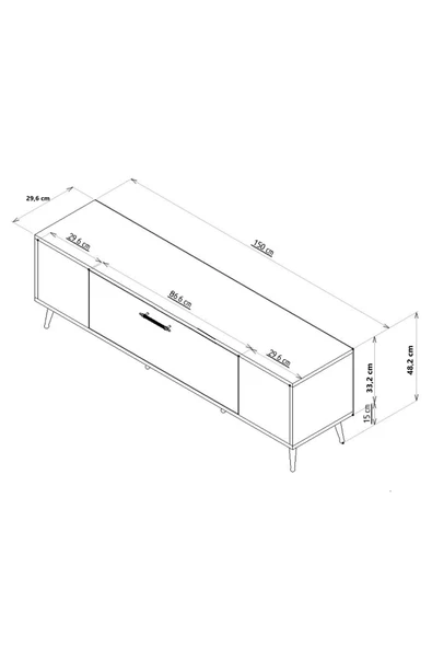 cantek dizayn DEKOP3CT TV SEHPASI ANTRASİT-ALTIN - 5
