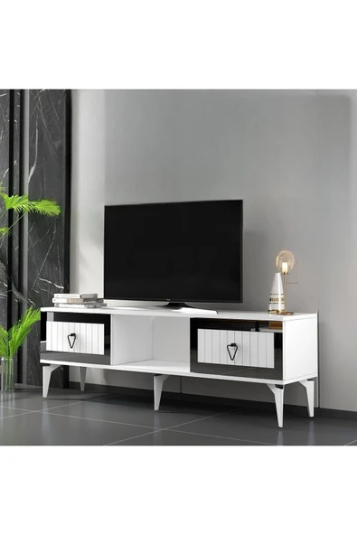 cantek dizayn LİİNDA TV SEHPASI (ALT MODÜL) BEYAZ-GÜMÜŞ ürün görseli