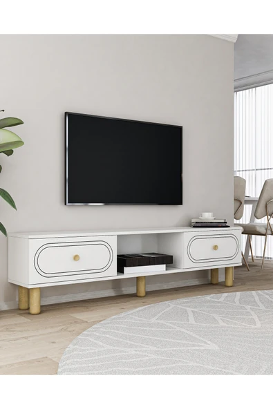 cantek dizayn POLENCT BOHEM TV SEHPASI BEYAZ-BEYAZ - Resim 2