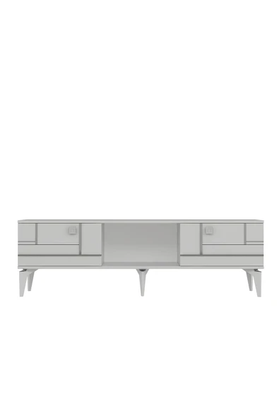 cantek dizayn MADERACT TV SEHPASI BEYAZ-GÜMÜŞ - Resim 3