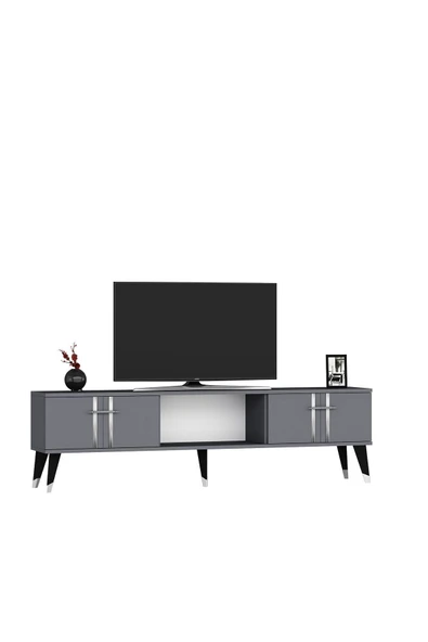 cantek dizayn ASEL TV SEHPASI (ALT MODÜL) ANTRASİT-GÜMÜŞ - Resim 3