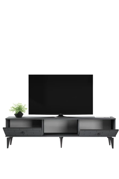 cantek dizayn Varrna Tv Sehpası Alt Modül Antrasit-antrasit - 5