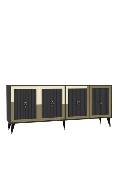 cantek dizayn Bennerct (KX180) Konsol Antrasit-antrasit-altın - Resim 4