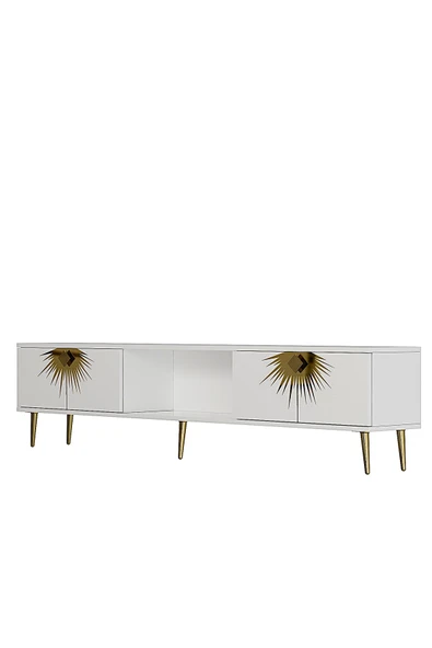 cantek dizayn NİDACT TV SEHPASI BEYAZ-ALTIN - Resim 4