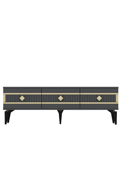 cantek dizayn NOVA TV SEHPASI (ALT MODÜL) ANTRASİT-ALTIN - Resim 7